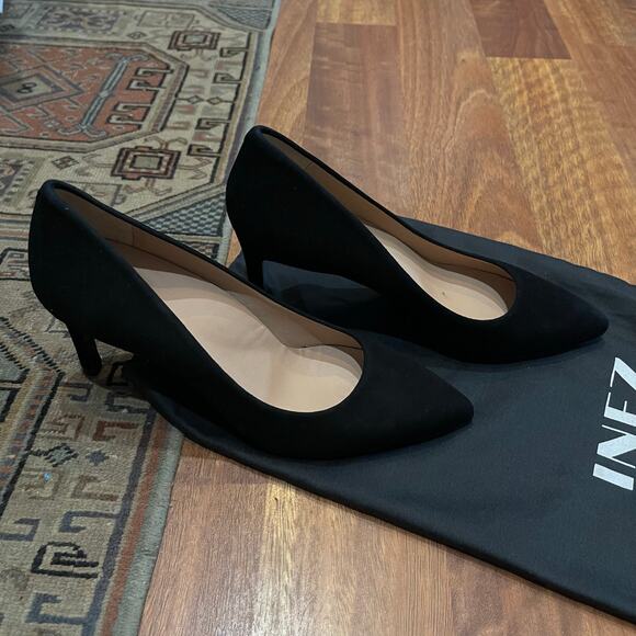NWT Lola in Black Suede High Heel Stiletto Pump Size 8 Comfortable Chic Classic - Picture 10 of 16